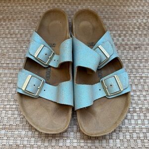 Birkenstock Arizona Metallic Blue Suede 42R